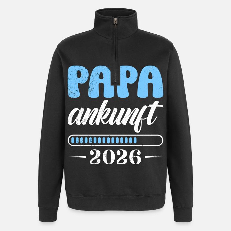 Dad-to-be DAD ARRIVAL 2026 Funny - Quarter-Zip Sweatshirt - black