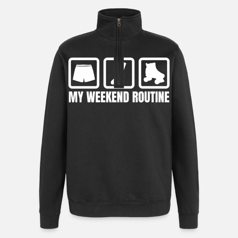 Ma routine du week-end - Sweat à zip 1/4 - noir