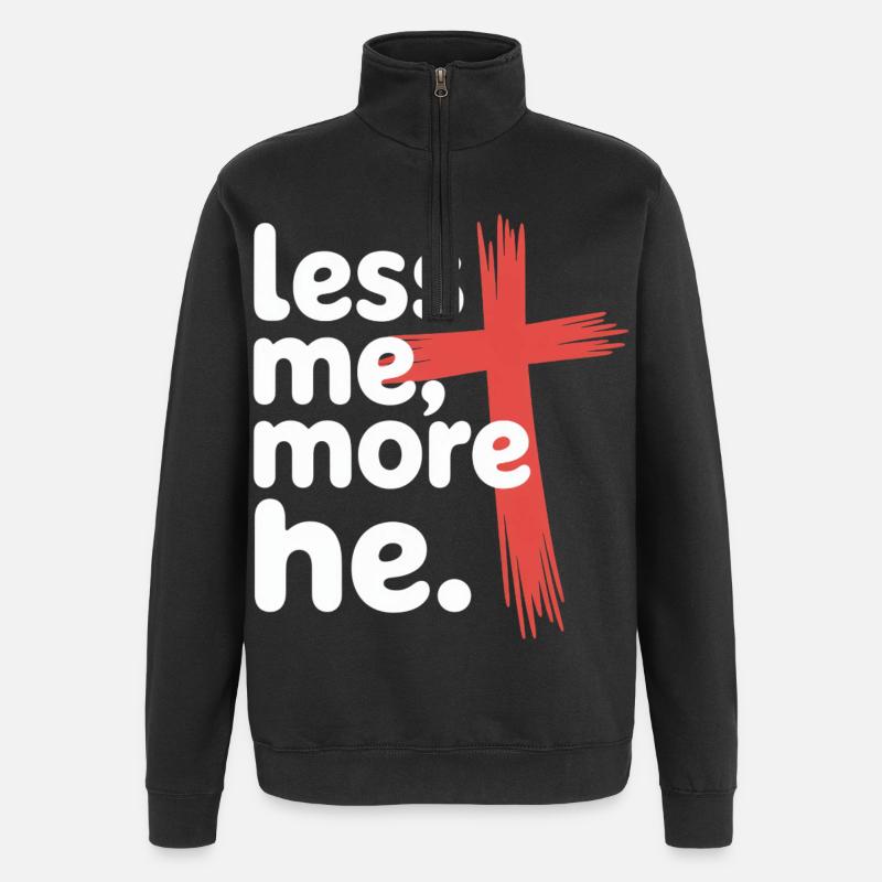 Moins moi plus Il Foi chrétienne - Sweat à zip 1/4 - noir