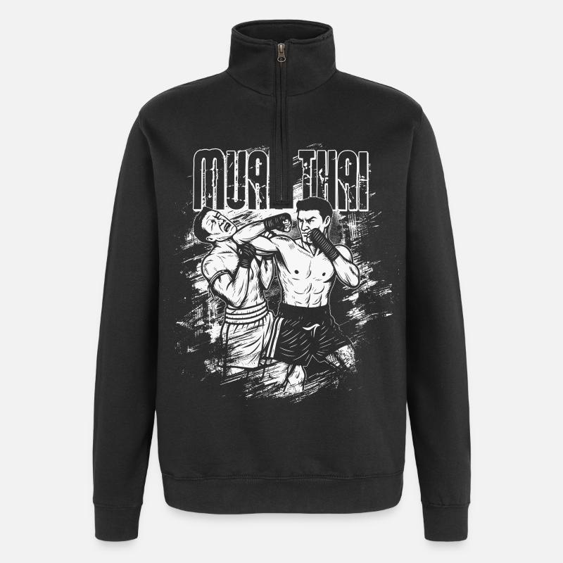 Technique du coude Muay Thai - Sweat à zip 1/4 - noir