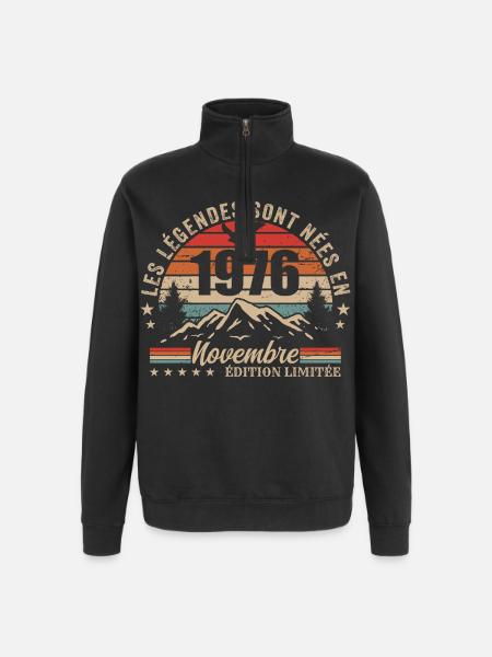 Awesome since November 1976 | November 1976 - Quarter-Zip Sweatshirt - black