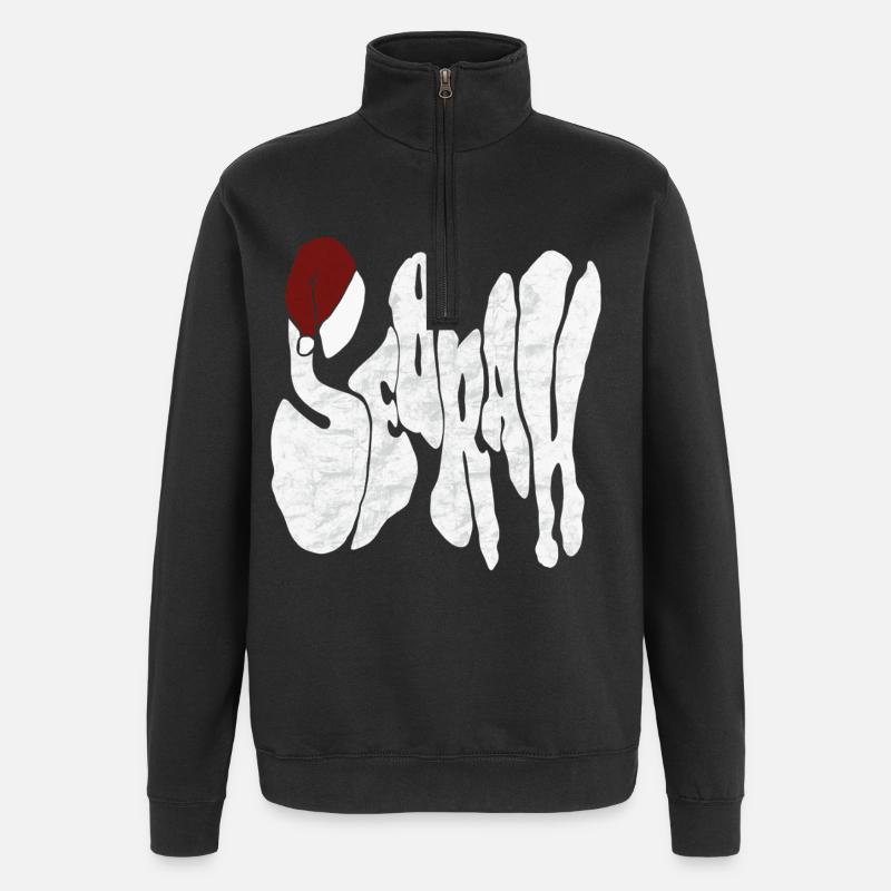 Savage "SEBRAH" Graffiti Font Marble - Quarter-Zip Sweatshirt - black