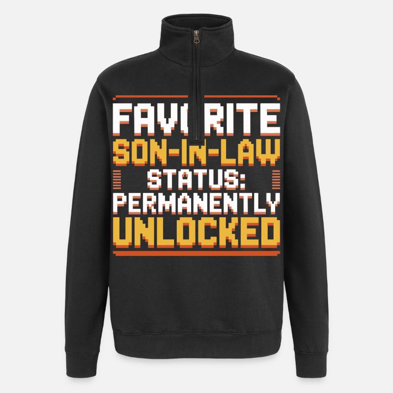 Schwiegermutter Retro Lustiger Schwiegervater - Quarter-Zip-Sweatshirt - Schwarz