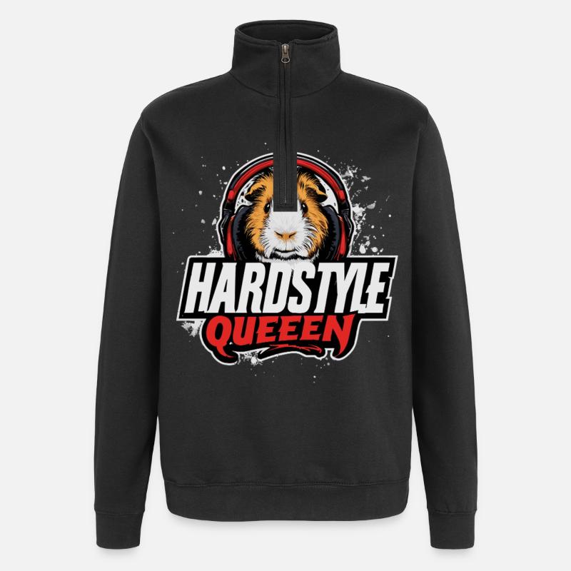 Hardstyle Queen – cobaye avec casque - Sweat à zip 1/4 - noir