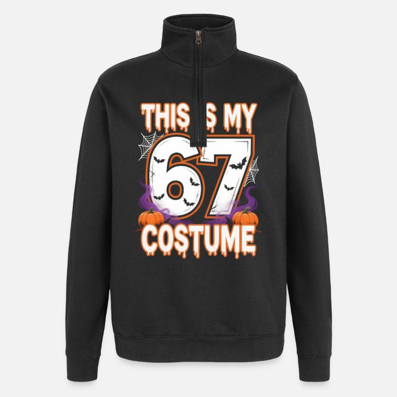 Halloween 67 Meme Six Seven Costume - Sweat à zip 1/4 - noir