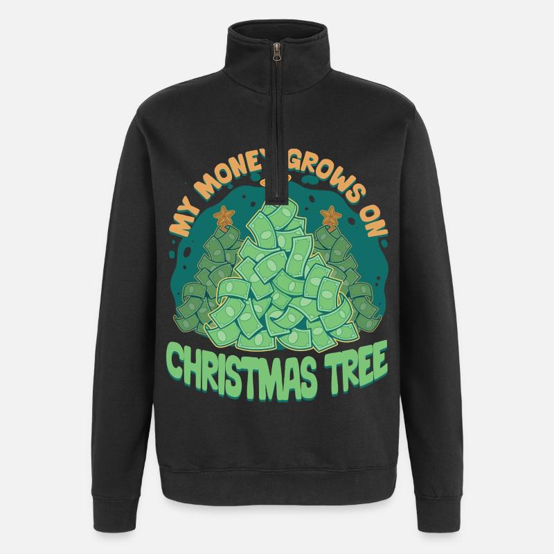 Producteurs d'arbres de Noël - Sweat à zip 1/4 - noir