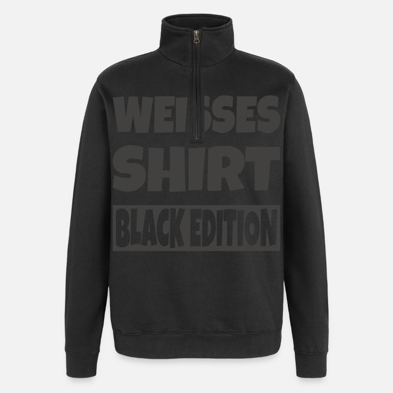 Chemise Blanche Édition Noire - Sweat à zip 1/4 - noir