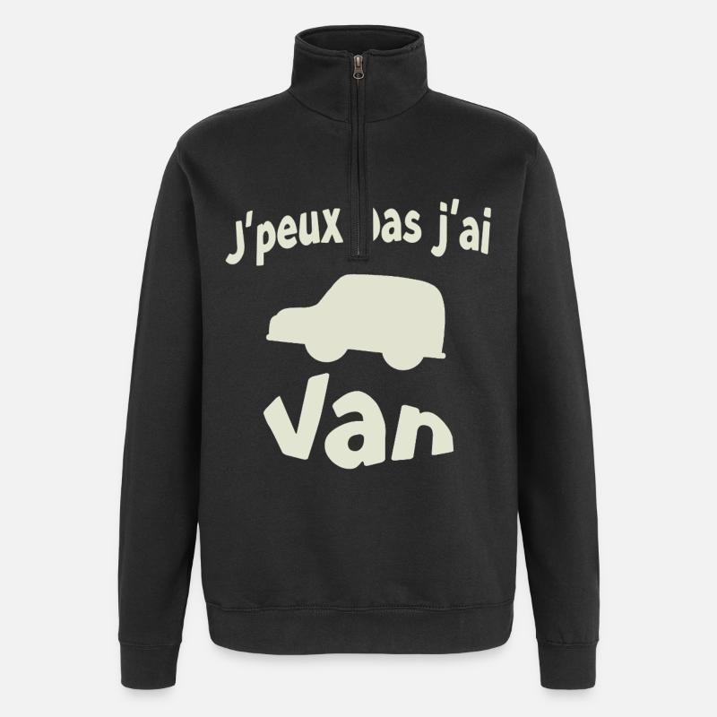 J'peux pas j'ai Van - Sweat à zip 1/4 - noir