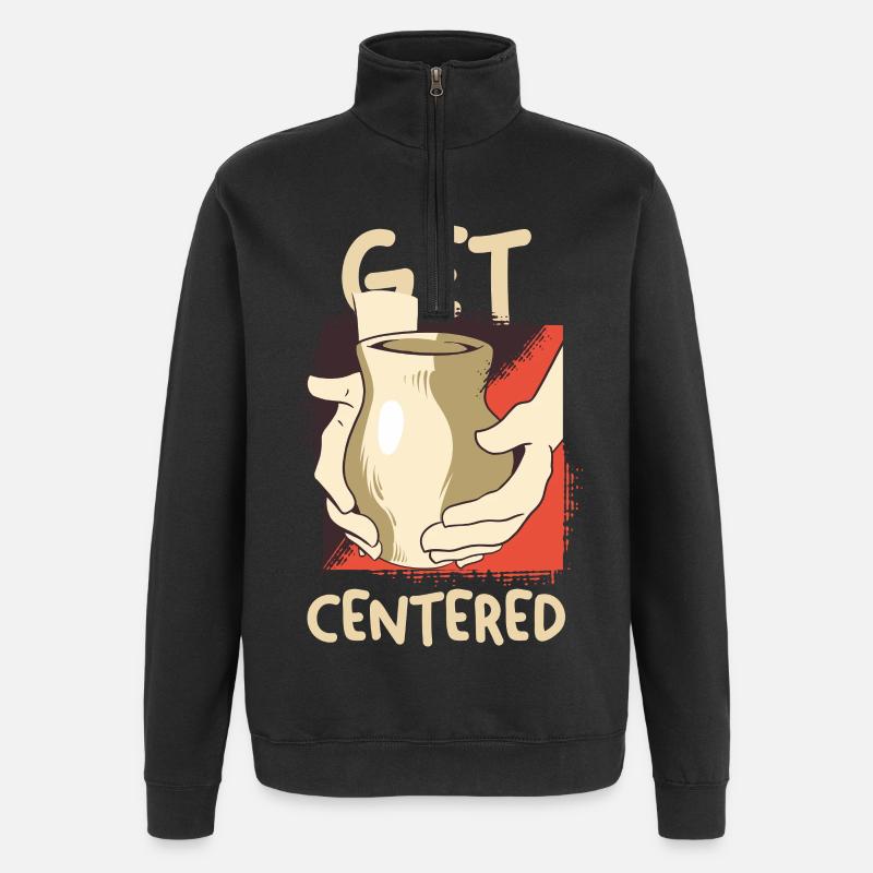 Get Centered Coffee Moment - Quarter-Zip Sweatshirt - black