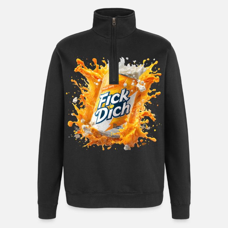 Boîte à slogans provocateurs - Sweat à zip 1/4 - noir
