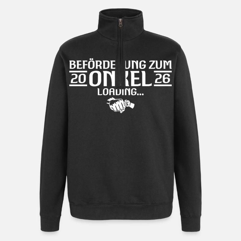 Uncle 2026 loading pregnancy announcement - Quarter-Zip Sweatshirt - black