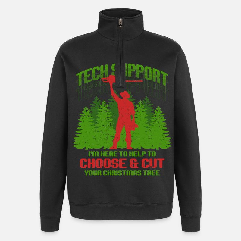 Weihnachtsbaum Züchter Help To Choose & Cut - Quarter-Zip-Sweatshirt - Schwarz