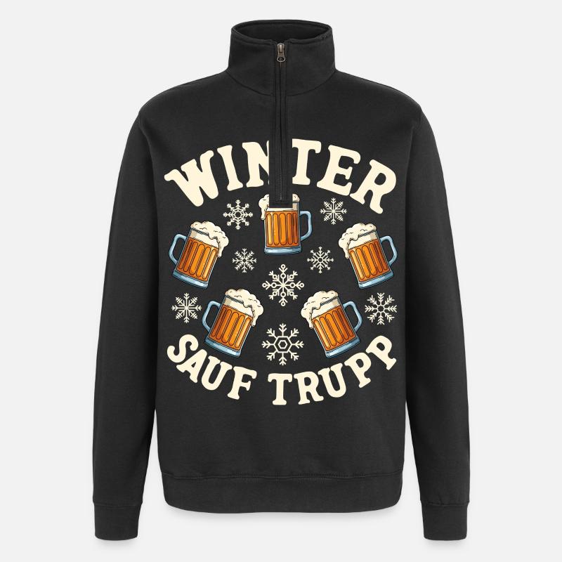 Escouade d’alcool d’hiver - Sweat à zip 1/4 - noir