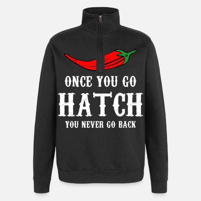 Hatch Chili Typographie audacieuse - Sweat à zip 1/4 - noir