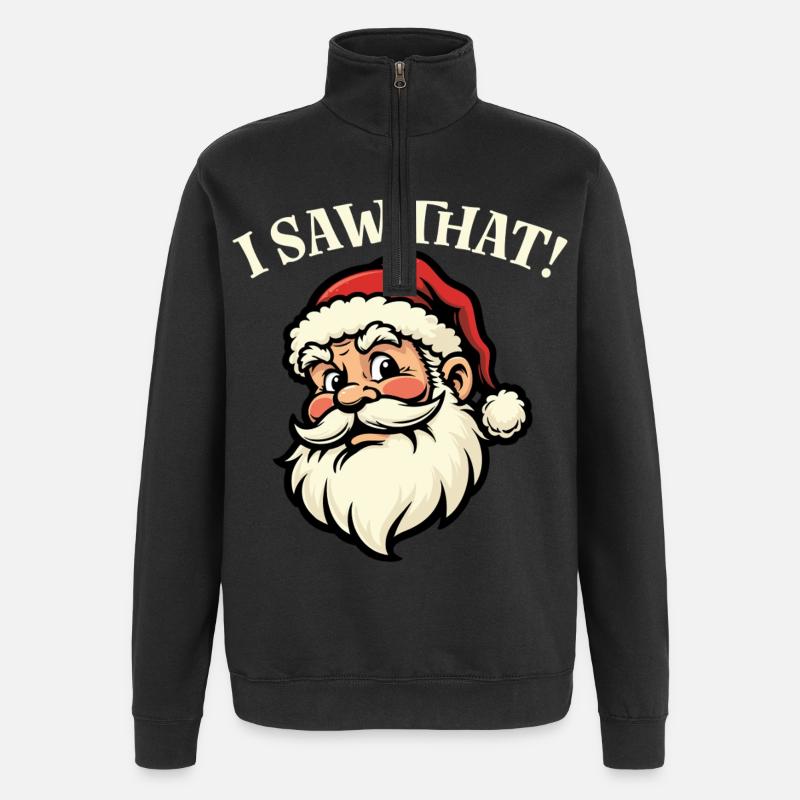 J’ai vu ça - Père Noël - Sweat à zip 1/4 - noir