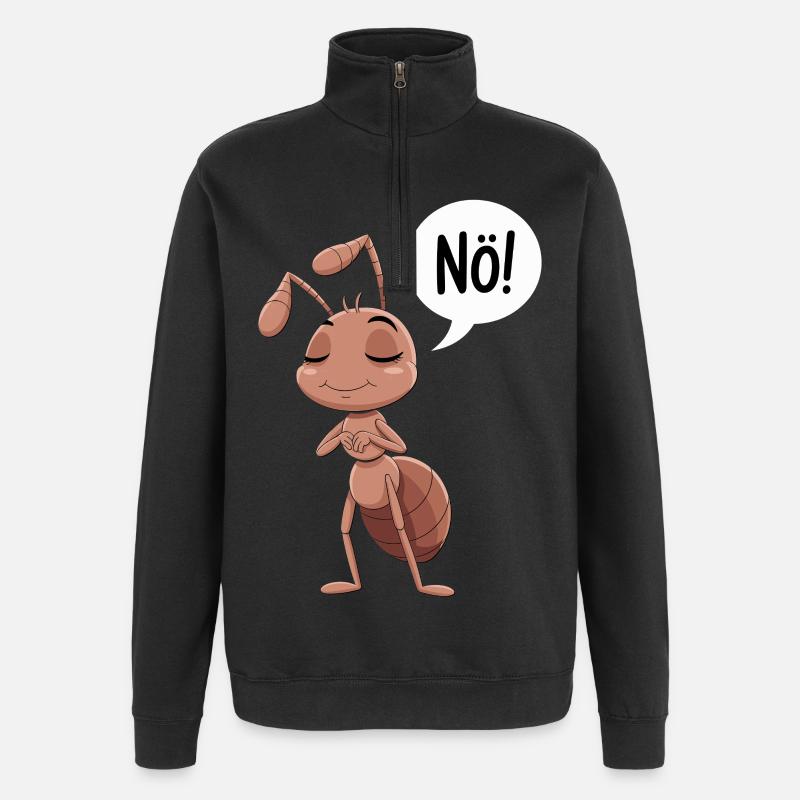 Non! Illustration de fourmi drôle - Sweat à zip 1/4 - noir