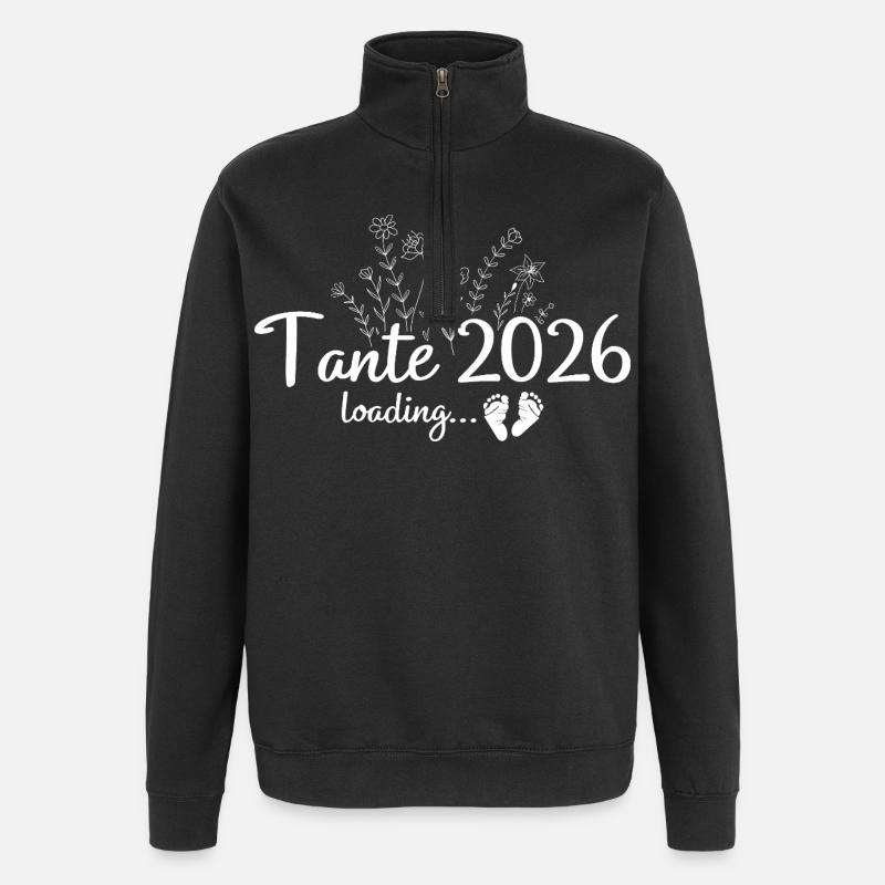 Tante enceinte 2026 - Annoncer la grossesse - Sweat à zip 1/4 - noir