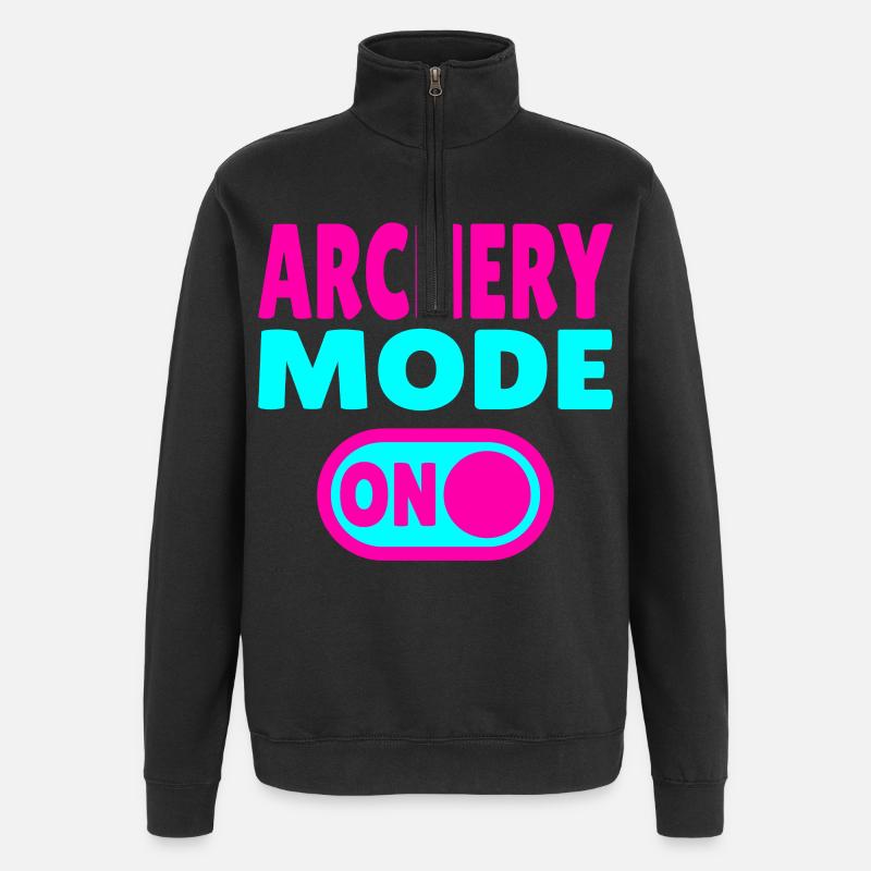 Archery Mode ON - Quarter-Zip Sweatshirt - black