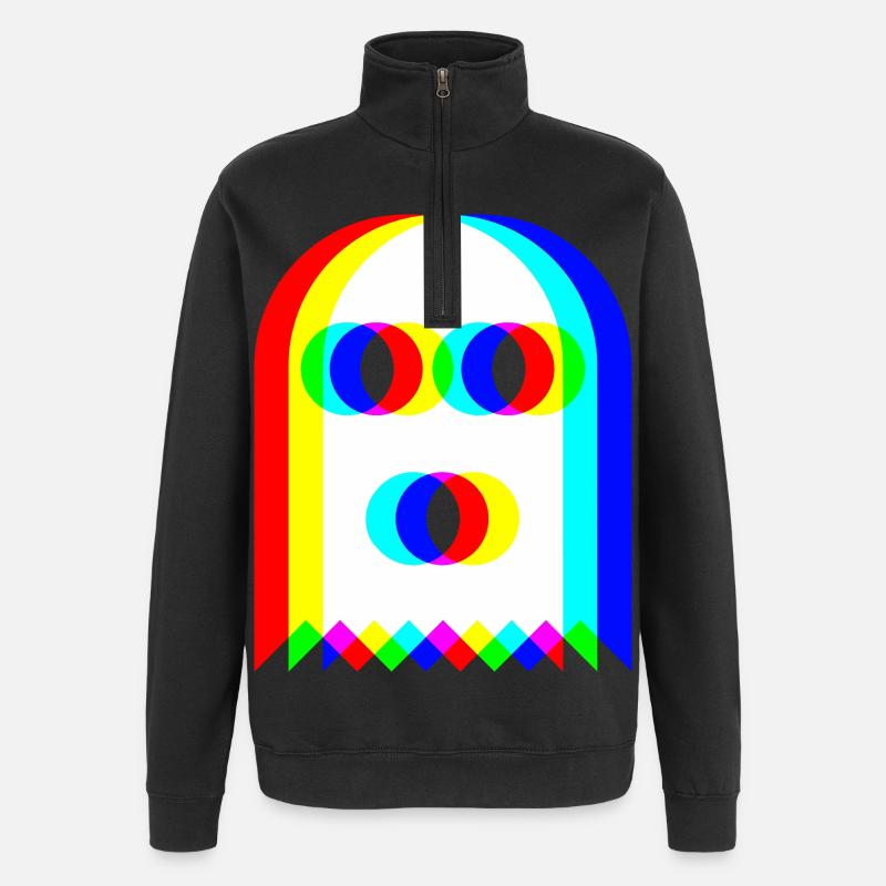 👻 Fantôme RVB - Sweat à zip 1/4 - noir