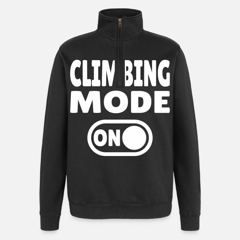 Climbing Mode ON – Boulder & Kletter Style - Quarter-Zip-Sweatshirt - Schwarz