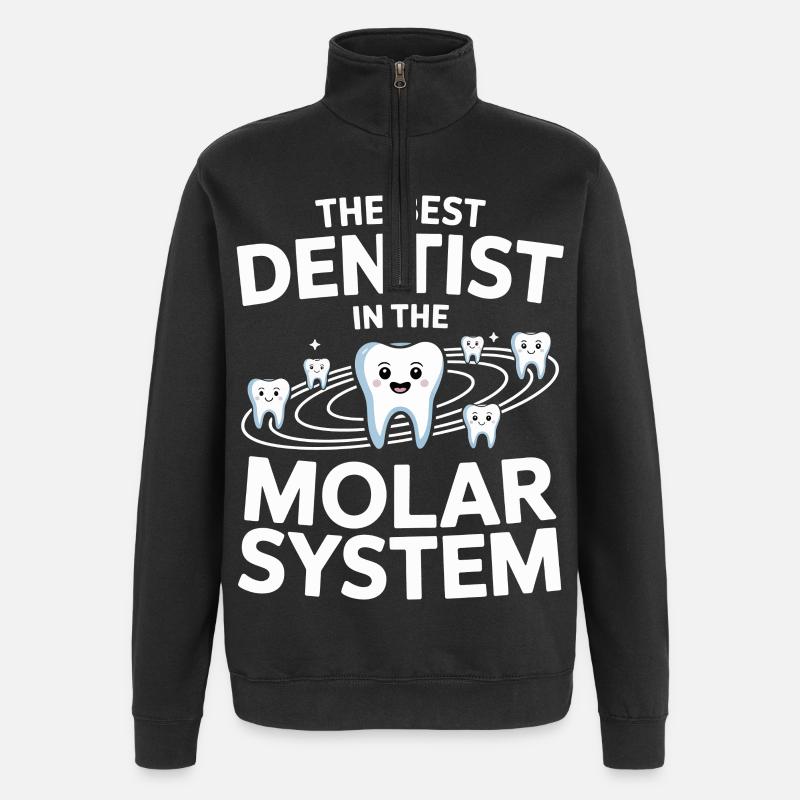 Zahnhelden Molar System - Quarter-Zip Sweatshirt - black