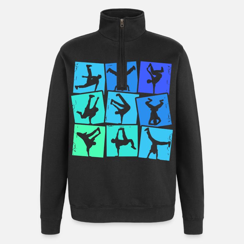 Breakdance Breakdancer Breakdancing Kids Boys - Quarter-Zip Sweatshirt - black