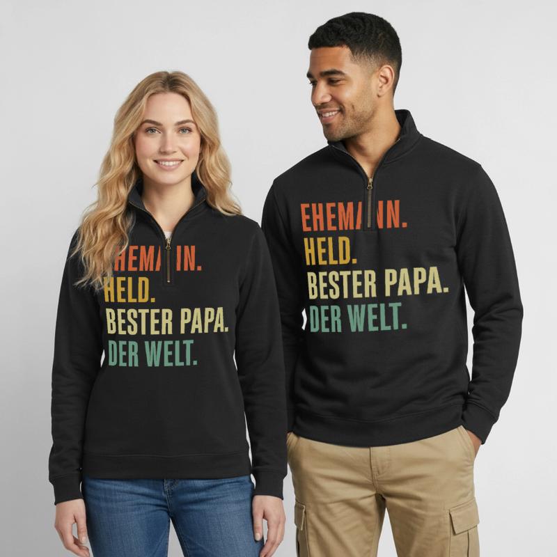 Vatertag Geschenkidee Bester Papa der Welt Ehemann Quarter-Zip-Sweatshirt