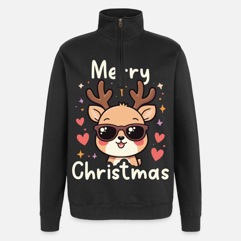 Joyeux Noël - Sweat à zip 1/4 - noir