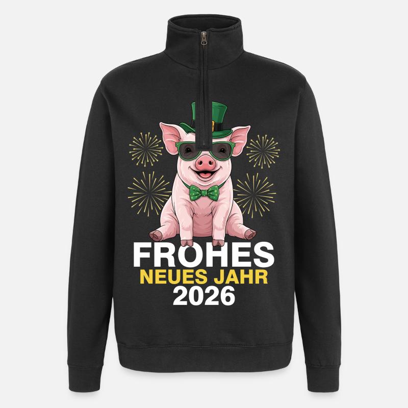 Bonne Année 2026 - Sweat à zip 1/4 - noir