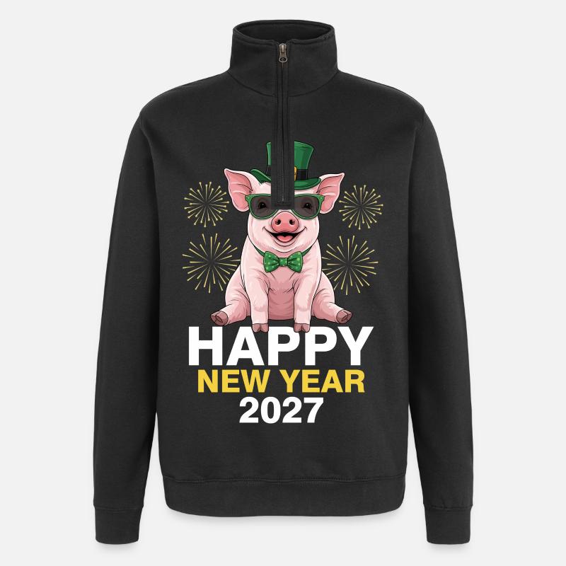 Happy New Year 2027 - Quarter-Zip Sweatshirt - black