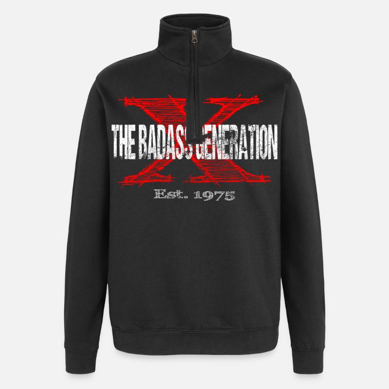 Génération X 1975 Rétro - Sweat à zip 1/4 - noir