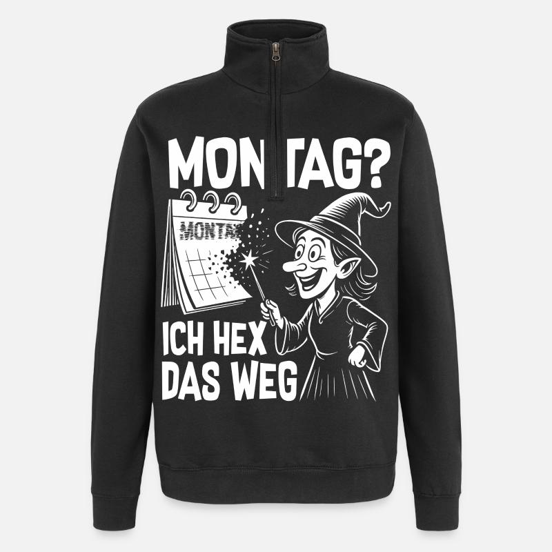Monday I hex that way - Quarter-Zip Sweatshirt - black