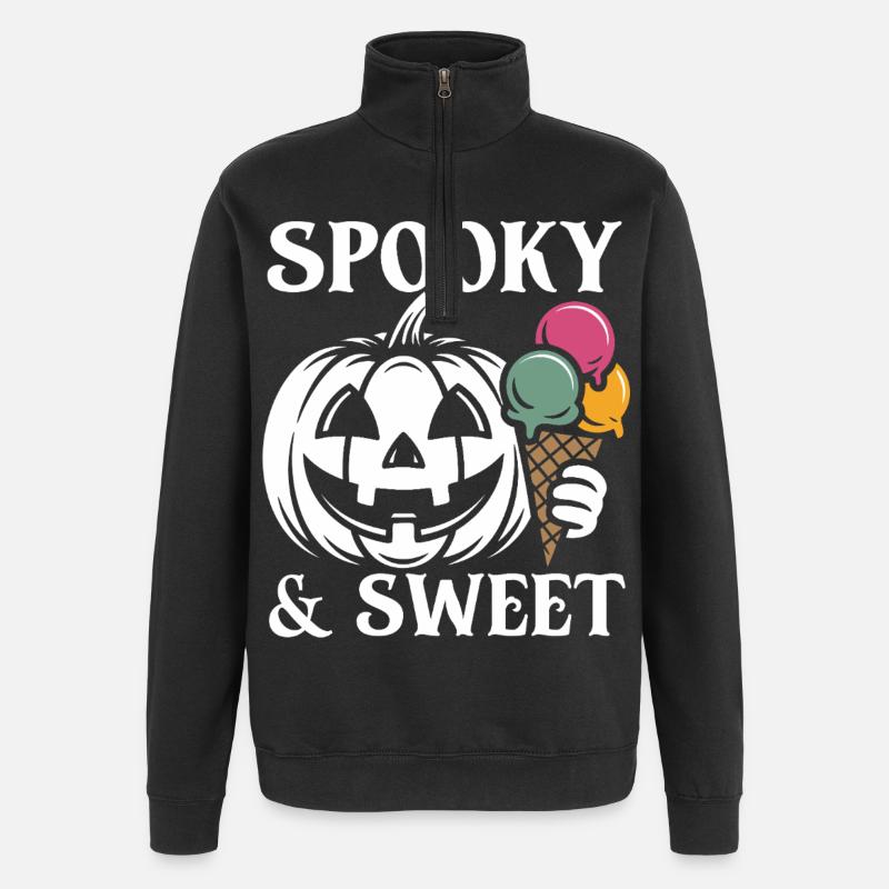 Spooky & Sweet Halloween Eis - Quarter-Zip Sweatshirt - black