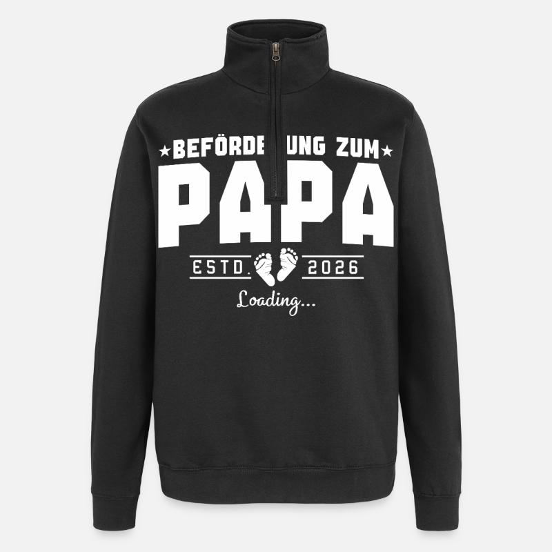 Dad 2026 loading Father-to-be - Quarter-Zip Sweatshirt - black