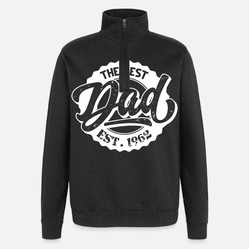 Le meilleur papa EST 1962 - Sweat à zip 1/4 - noir