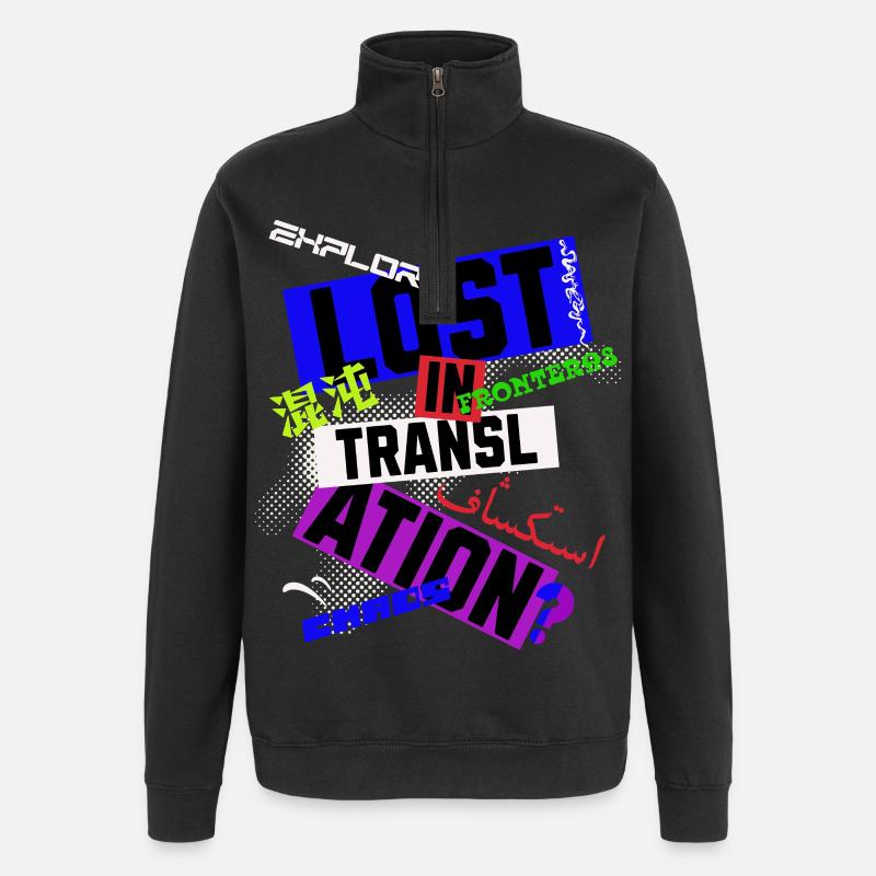 Perdu dans la traduction - Sweat à zip 1/4 - noir