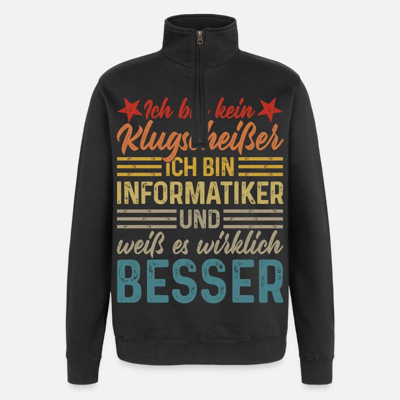 Computer scientist - not a smartass - Quarter-Zip Sweatshirt - black