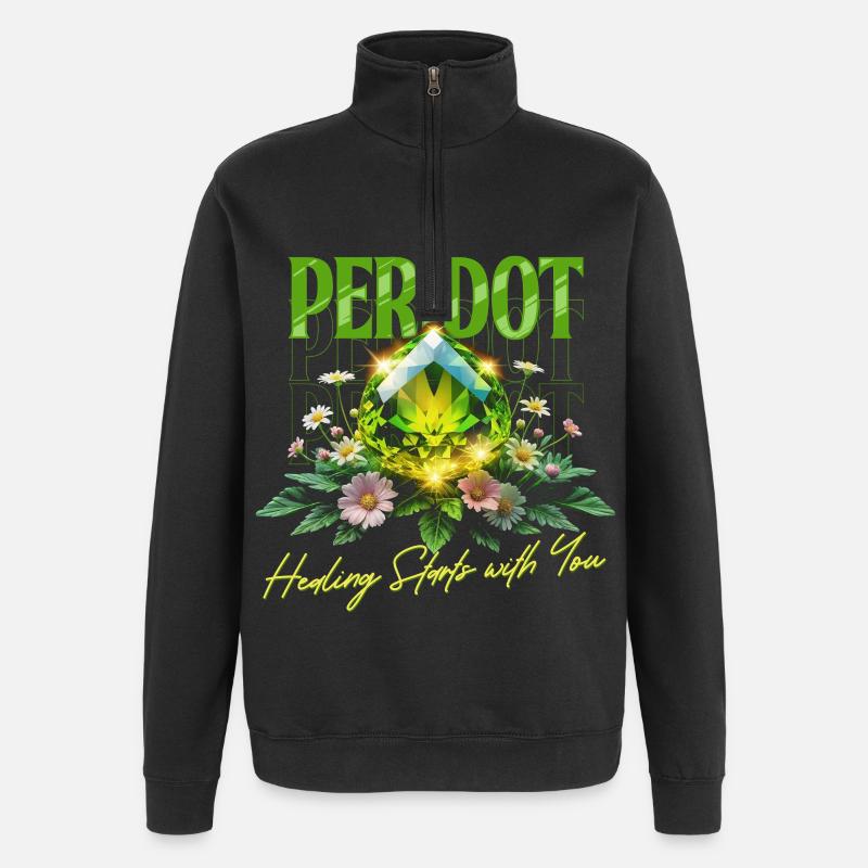 Pierre de naissance Péridot d’Août - Sweat à zip 1/4 - noir