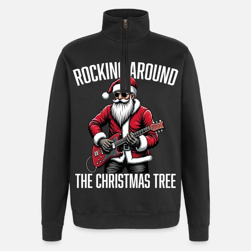 Rocking around the Christmas Tree - Quarter-Zip Sweatshirt - black