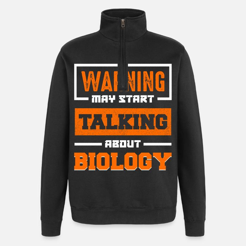 Warnung: Biology Gespräch - Quarter-Zip-Sweatshirt - Schwarz