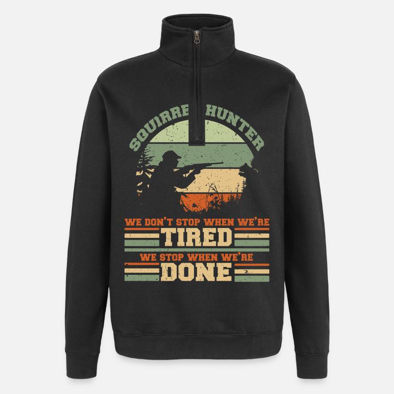 Squirrel Hunter Tree Rat - Quarter-Zip Sweatshirt - black