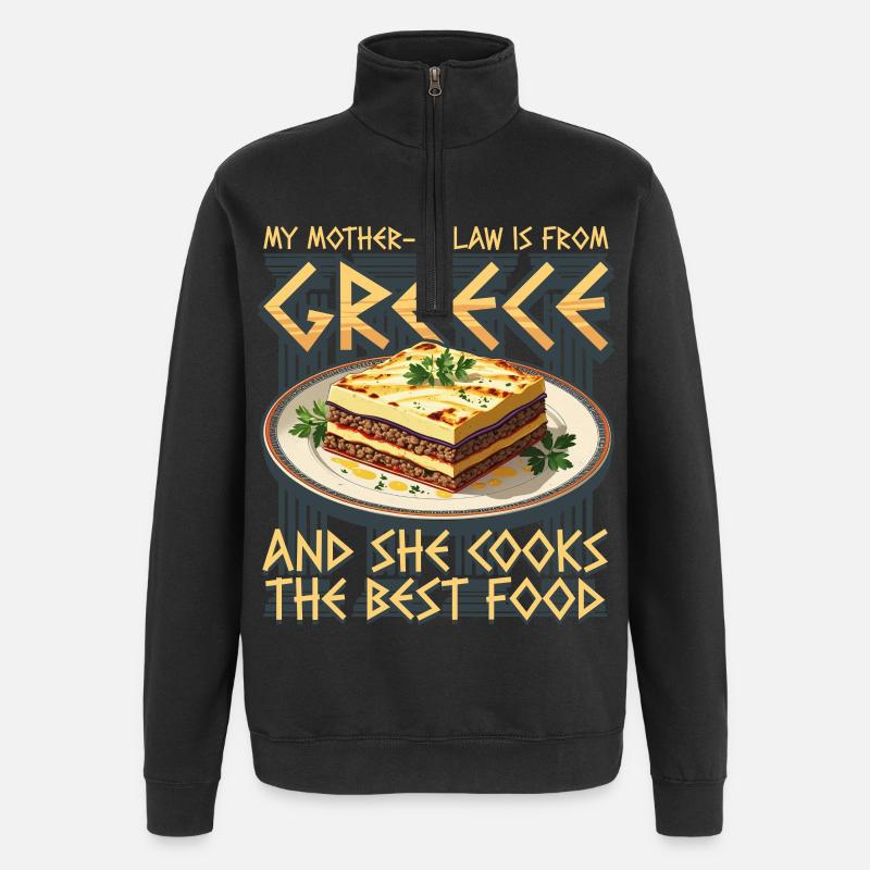 Belle-mère grecque Grèce - Sweat à zip 1/4 - noir