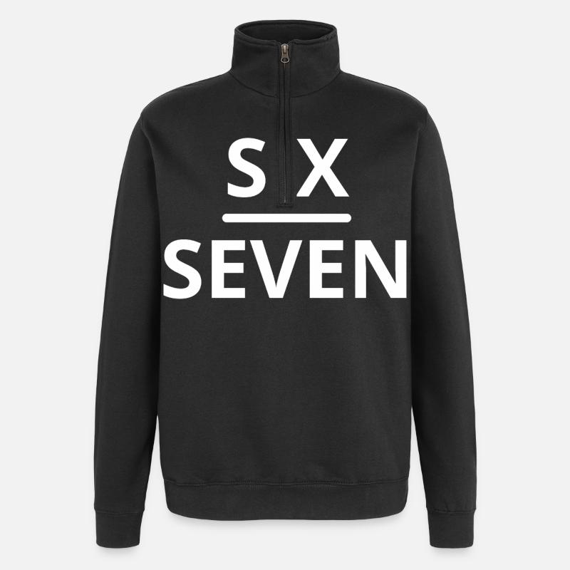 Sechs Sieben Meme Design - Quarter-Zip-Sweatshirt - Schwarz