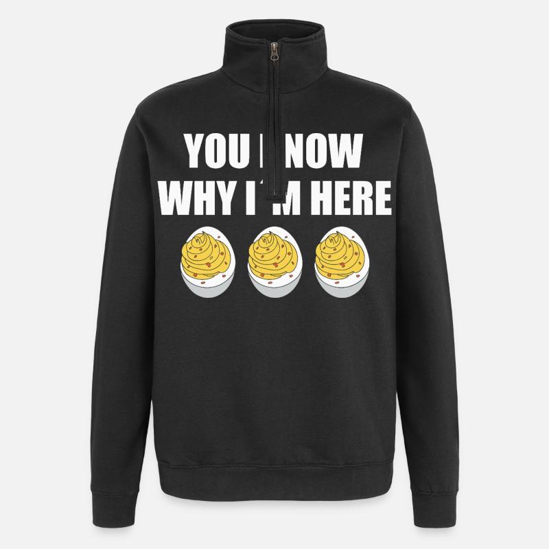 Gefüllte Eier - Quarter-Zip-Sweatshirt - Schwarz
