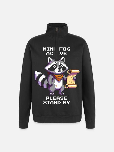 Hjernetåge aktiv | Vær tålmodig et øjeblik - Sweatshirt med 1/4 lynlås - sort