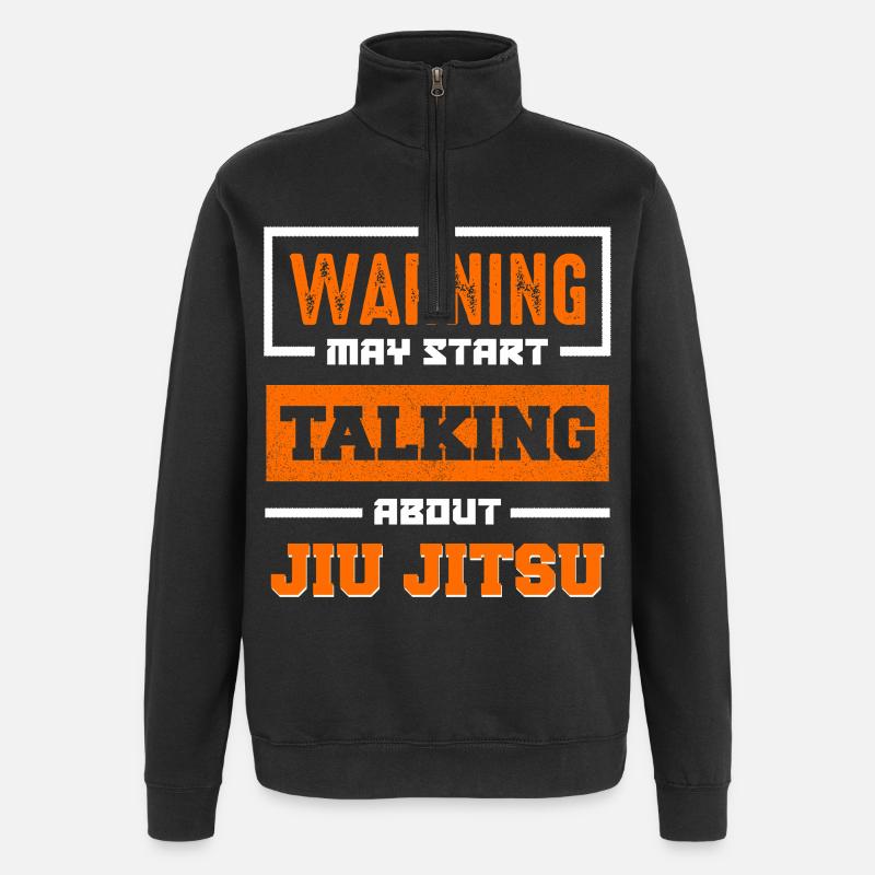 Avertissement Jiu Jitsu Sujet de conversation - Sweat à zip 1/4 - noir