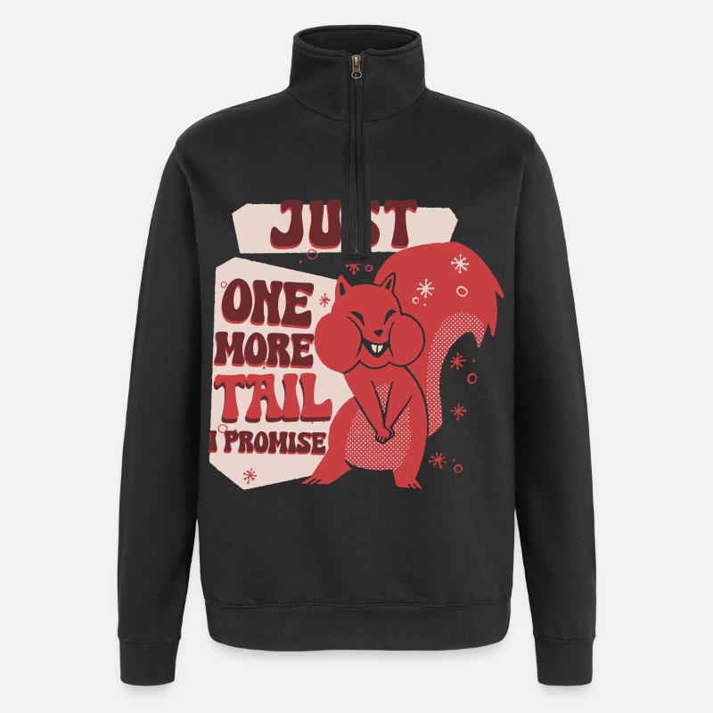 Eichhörnchenjäger Baumratte - Quarter-Zip-Sweatshirt - Schwarz