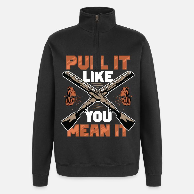 Clay pigeon shooting Target shooting - Quarter-Zip Sweatshirt - black