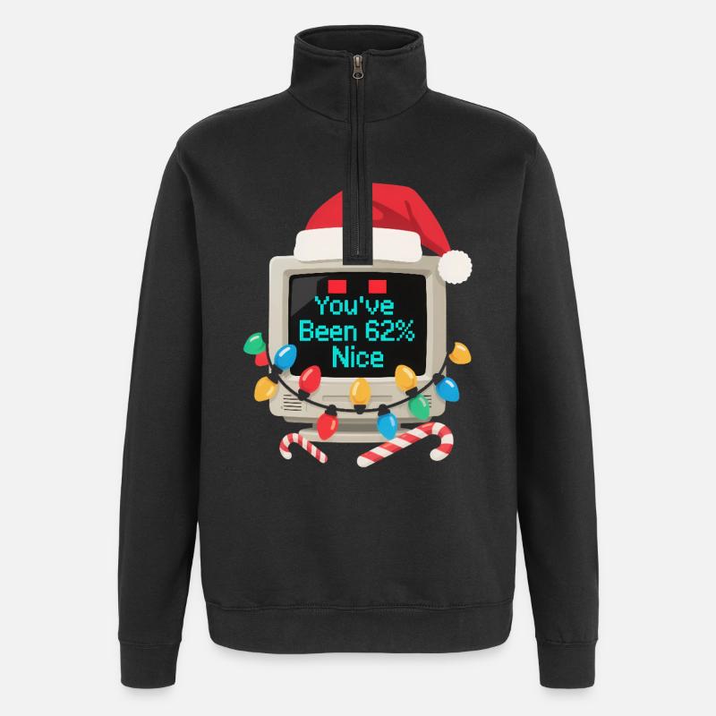 Computer Weihnachten KI Sarkastisch Tech Geschenk - Quarter-Zip-Sweatshirt - Schwarz