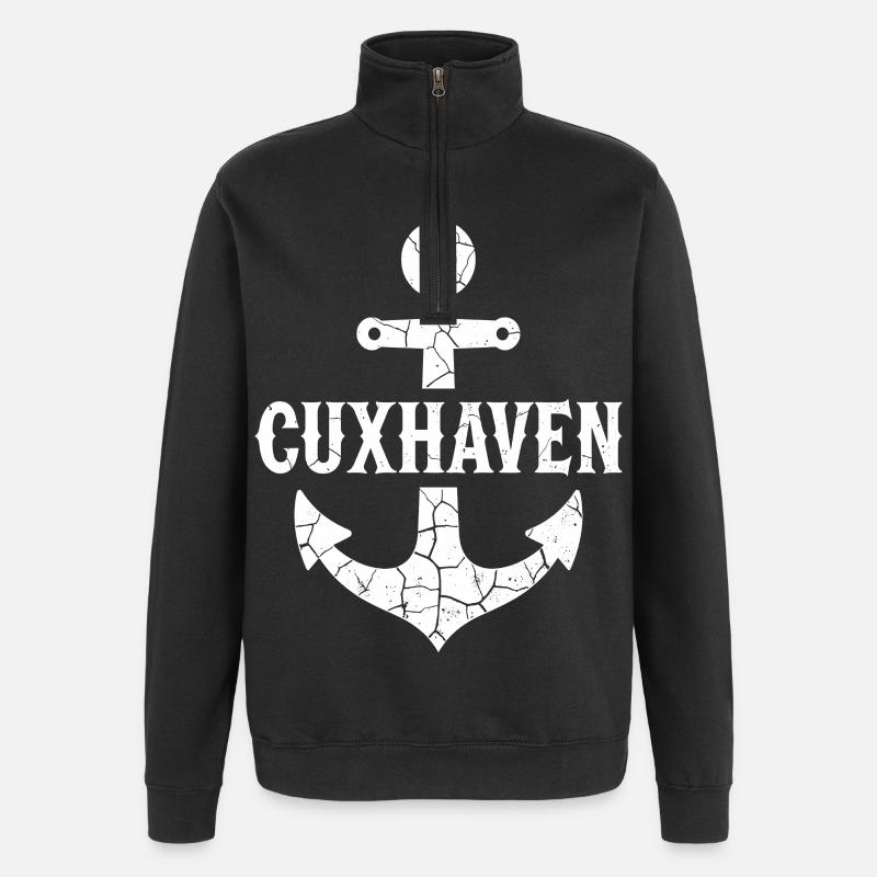 Anker Cuxhaven Nordsee - Quarter-Zip-Sweatshirt - Schwarz